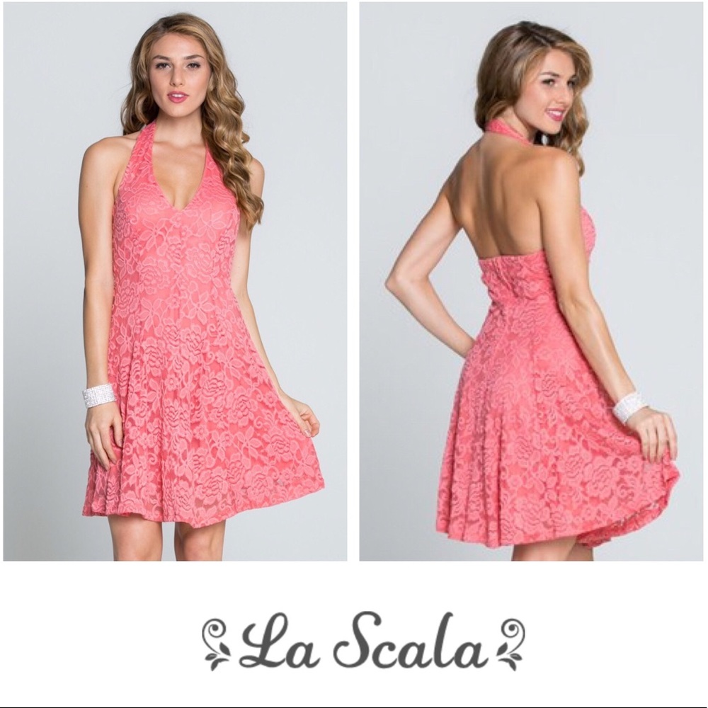 La Scala | NWT Lace halter dress
